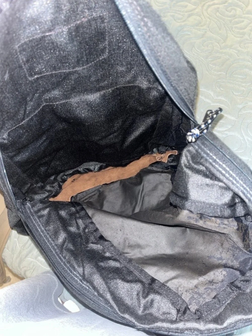 Wolf Creek Black Backpack with Brown Suede Base